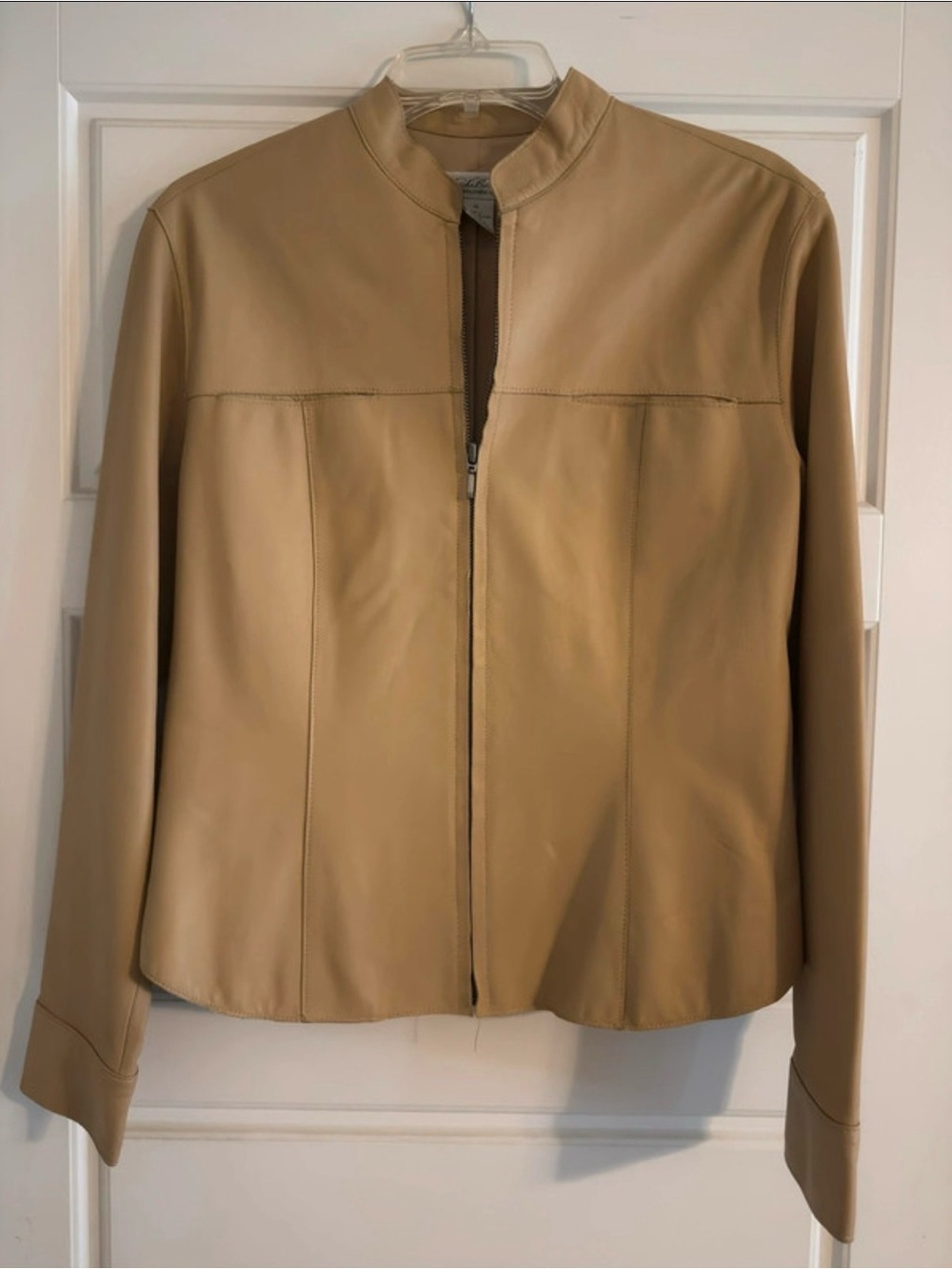 Brooks Brothers Tan Leather Zip Jacket